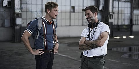 Matthias Schweighofer (L) and Zack Snyder in Army of the Dead. (Photo| IMDb)