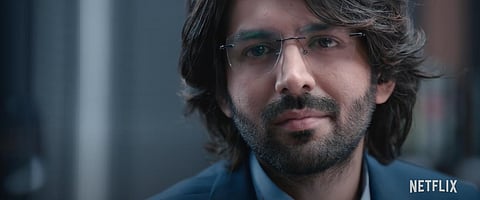A still from 'Dhamaka' starring Kartik Aaryan. (Photo | YouTube screengrab)