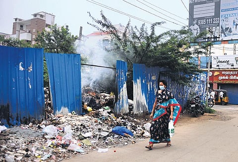 Dumping and burning of garbage at Mogappair East causing pollution woes for residents | DEBADATTA MALLICK