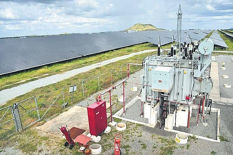 The solar park facility in Pavagada in Tumakuru