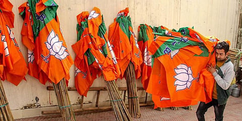 Representatational image of BJP flags. (Photo | PTI)