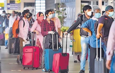 Passengers at the Delhi airport. (File Photo)