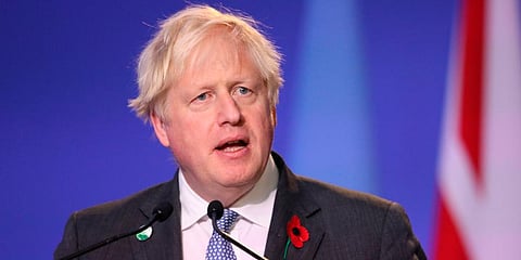 Britain PM Boris Johnson delivers a speech during the opening ceremony of the UN Climate Change Conference COP26 in Glasgow, Scotland. (Photo | AP)