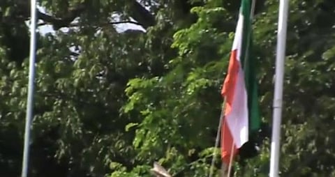 National flag hoisted upside down. (Photo | Express)