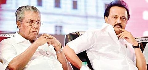 Kerala Chief Minister Pinarayi Vijayan and his TN counterpart M K Stalin