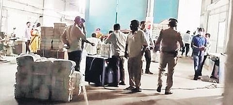 Police seize incriminating material from the printing press in Amberpet