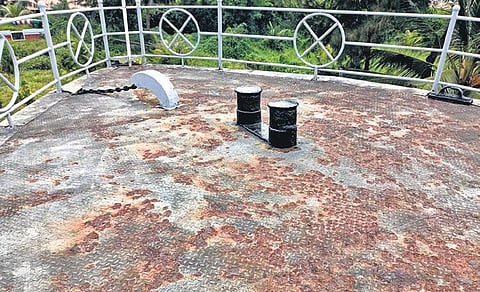 The deck of INS Chapal that is corroding due to poor maintenance | Express