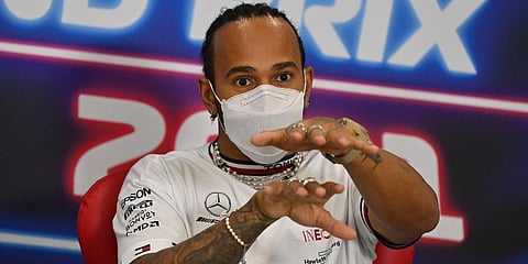 Mercedes driver Lewis Hamilton of Britain speaks during a press conference ahead of the Qatar Formula One Grand Prix( in Lusail, Qatar, Thursday, Nov. 18, 2021. (Photo | AP)