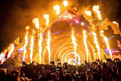 Travis Scott performs at Day 1 of the Astroworld Music Festival at NRG Park (Photo | AP)