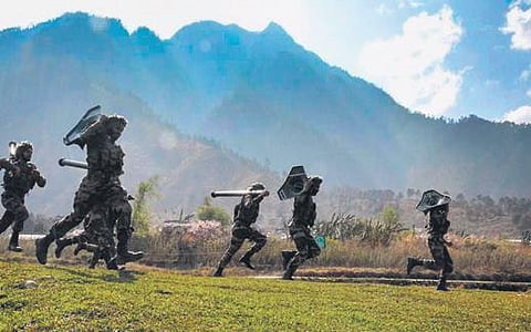 Army soldiers during an exercise near Arunachal border with China. (File Photo)