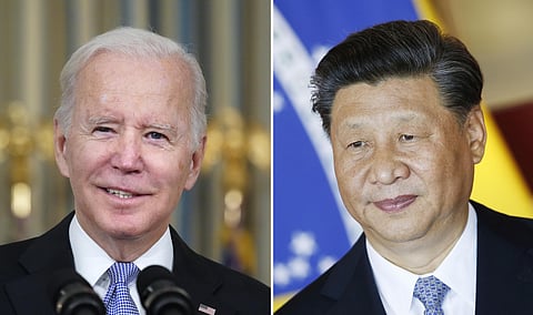 This combination image shows U.S. President Joe Biden in Washington, Nov. 6, 2021, and China's President Xi Jinping in Brasília, Brazil, Nov. 13, 2019. (File photo | AP)