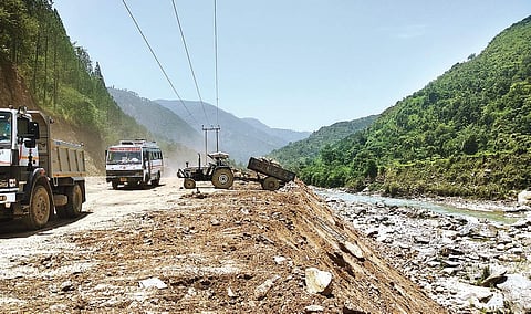 FILE | Road construction near Rudraprayag in Uttarakhand (Photo | EPS)