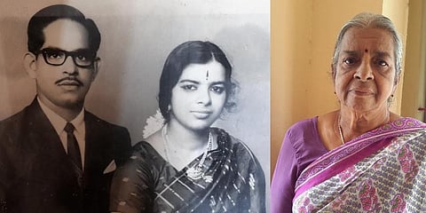 Old picture of Captain Dr S I Padmanabhan and wife Girija Padmanabhan (L) and Girija Padmanabhan (R)