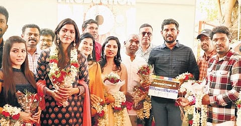 Actors Sai Dhanshika, Srushti Dange, Manisha Jasnani, and Chandralekha are teaming up for a film.