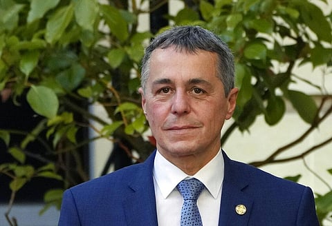 Swiss head of the Federal Department of Foreign Affairs Ignazio Cassis arrives for a conference with several world leaders in Paris. (File Photo | AP)