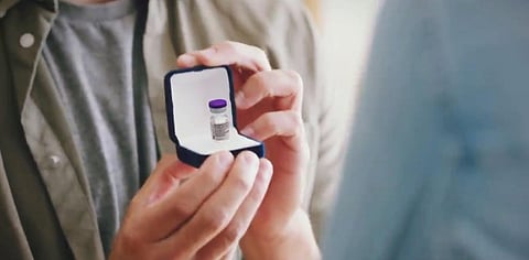 The advertisement that is now viral shows a man ‘proposing' to his partner with a dose of the COVID-19 vaccine. (Photo | YouTube Screengrab)