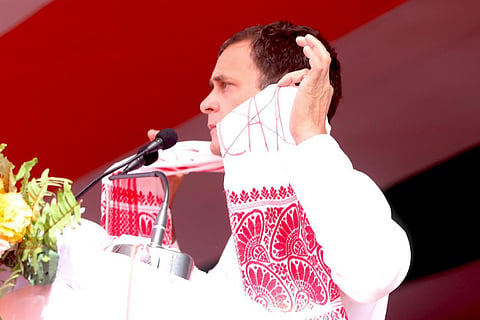 Congress leader Rahul Gandhi in Assam. (Photo| Twitter/ @INCIndia)