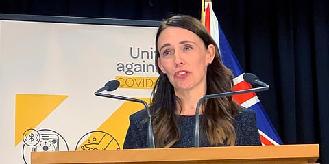 New Zealand PM Jacinda Ardern talks to media in Wellington. (Photo| AP)