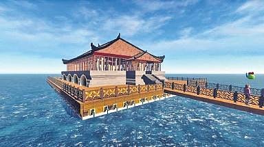 A floating koothambalam for performing arts