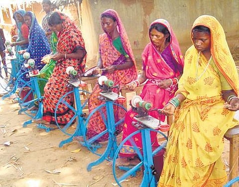 Khitish Pandya employs 2,000 people in the production of tassar silk
