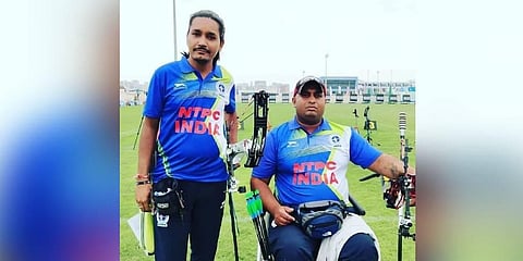 Indian para archer Rakesh Kumar (Right) defeated compatriot Shyam Sunder (Left) 143-135 in the final.