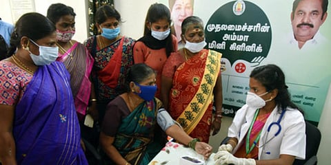 People getting treatment at a newly-inaugurated Amma mini clinic in Chennai. (Photo| EPS)