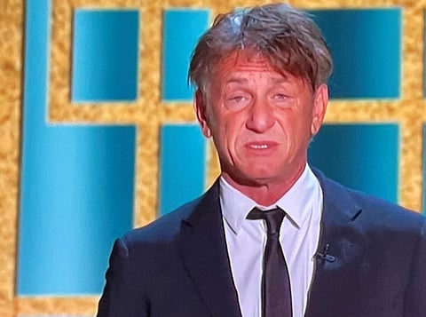 Actor Sean Penn at Golden Globes 2021. (Photo | Twitter)