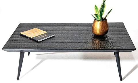 Bush hammered table 