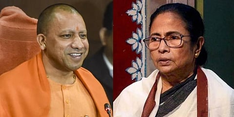 Yogi Adityanath (L) and Mamata Banerjee. (File Photo)