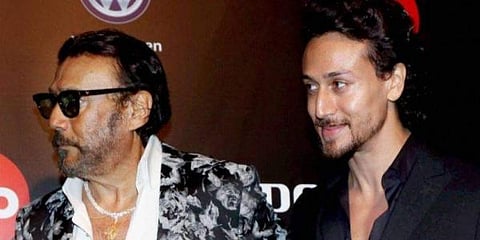Bollywood actor Tiger Shroff with his father and veteran actor Jackie Shroff (Photo | PTI)