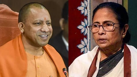 Yogi Adityanath (L) and Mamata Banerjee.