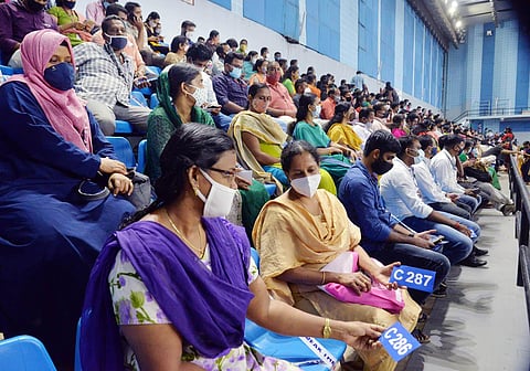Beneficiaries being administered with Covid-19 vaccine in Thiruvananthapuram | Vincent Pulickal