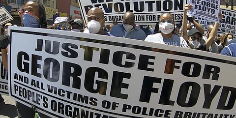 A rally and march by the People's Organization Progress is held to protest the death of George Floyd. (File Photo | AP)