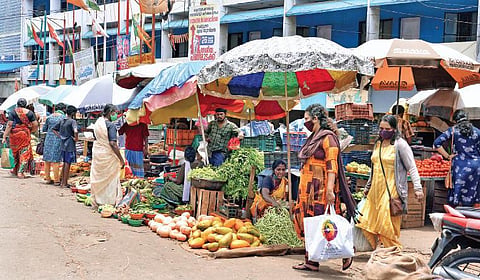 City residents gear up for another Vishu festival post-lockdown. However, many markets in the city saw less crowd| Vincent Pulickal