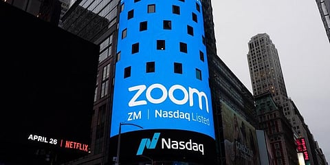A billboard of 'Zoom' app (Photo | AP)