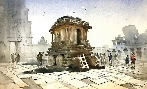 The paintings at the exhibition