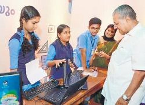 Cheif Minister Pinarayi Viajayan interacting with students during the Little Kites launch in 2017 | File Pic