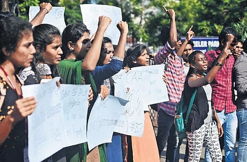 Students at a protest in Tamil Nadu. (File Photo | Debadatta Mallick)
