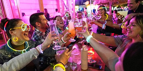 'Monday Night Hang'. gathering at the Tiki Bar on Manhattan's Upper West Side in New York. (Photo | AP)