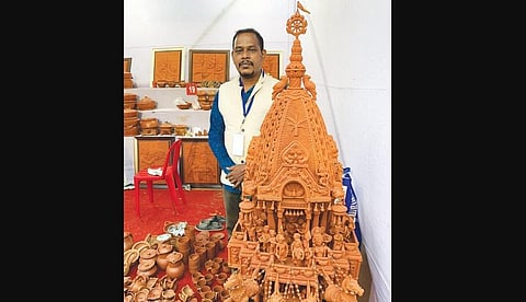 Saroj Kumar Rout with his creation