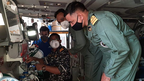 A Medical Intensive Care Unit (MICU) has been installed onboard ALH Mk III at INS Hansa. (Photo | Twitter)