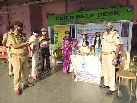 Awareness creation carried out at a railway station in Bihar. (Photo | UNICEF)