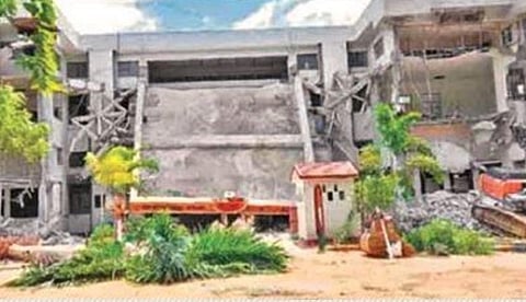 Warangal Urban Collector and Superintendent made arrangements for the demolition work and put in measures in place to prevent any untoward incidents.