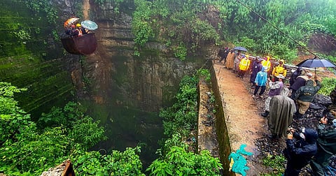 Rescue operations underway at Meghalaya coal mine where five persons are trapped. (File Photo | Express)