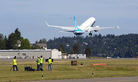 The final version of the 737 MAX, the MAX 10, takes off from Renton Airport in Renton, WA on its first flight Friday, June 18, 2021. (Photo | AP)