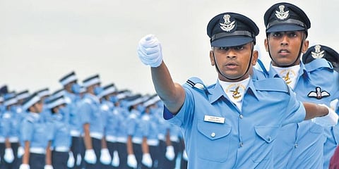 The 161 flight cadets of the IAF who got commissioned at the Combined Graduation Parade (CGP) that was held at the Air Force Academy in Dundigal. (Photo | S Senbagapandiyan,EPS)