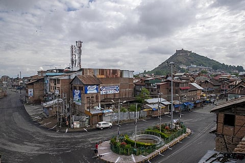 A view of a deserted road during lockdown in Srinagar. (File photo | AP)