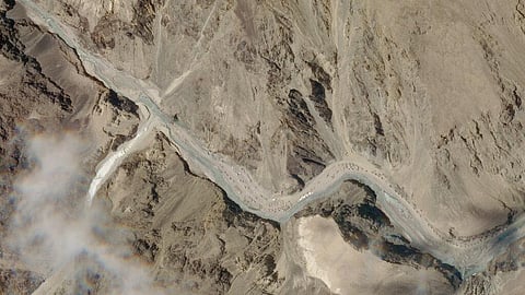 A satellite photo of the Ladakh region near the Line of Actual Control between India and China. (File Photo | AP)