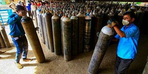 Image of oxygen cylinders used for representational purposes (Photo | PTI)
