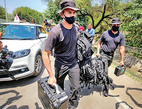 Special security personnel arrive at Jammu Air Force Station on Sunday | Pti